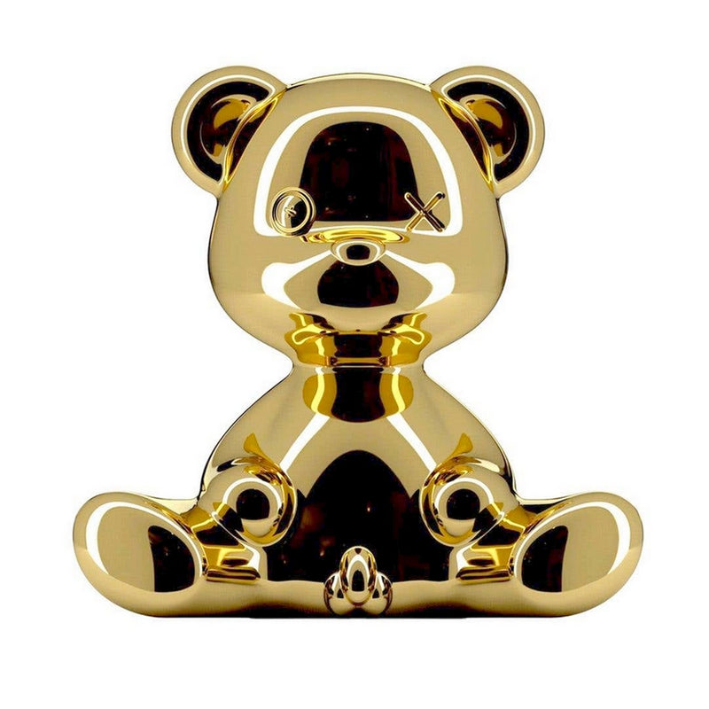 Qeeboo Gold Teddy Bear Lamp with LED by Stefano Giovannoni